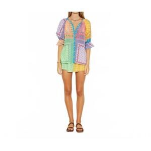 NEW BOTEH bon bon silk blouse in mosaic